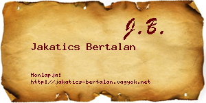 Jakatics Bertalan névjegykártya